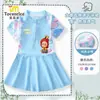 Traje de baño de secado rápido con protección solar para niñas, estilo caricatura, bañador de una pieza para aguas termales, conjunto de bañador tipo vestido de princesa, moderno