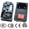 Enchufe de Dos Pines Certificado CE Tipo Snap-On AC-01 de 4 Pines con Interruptor de Luz Monofusible Enchufe de Alimentación Tres en Uno