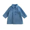Abrigo de invierno para niños estilo coreano 2026, de longitud media a larga, para niñas, acolchado y engrosado, abrigo de lana de doble botonadura, al por mayor