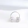 Explotaciones Transfronterizas Diamante Bola Clavo de Oreja 2025 Super Destello Tendencia Acero de Titanio de Alta Calidad Tipo C Clavo de Oreja Clavo de Nariz Aro de Oreja Pendientes