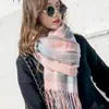 Novo Lenço Xadrez Estilo Coreano Ins Feminino Outono e Inverno Estudante Espessado Quente Xale Fofo Influenciador da Internet Lenço de Casal