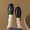 Mocassins em Estoque Primavera/Verão 2026 Bico Redondo Salto Baixo Couro Genuíno Slip-On Casual Confortável Sapatos Femininos