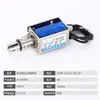 Electroimán de Empuje-Tirón Pequeño de Tipo Pasante Micro CC 12V Varilla de Empuje Telescópica Impacto 5V6V Electroimán 24V Carrera Larga