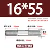Tornillos de Acero Inoxidable 304 de Doble Extremo, Pernos de Doble Extremo de Longitud Igual, Tornillos, Varillas Roscadas, Doble Cara M12-M24