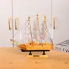 Velero Pequeño Pintado Creativo Decoraciones para el Hogar Velero de Madera Hecho a Mano Maquetas Artesanales Adornos Pequeños para Vestir Pasteles