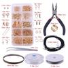 Conjunto de acessórios para bijuteria DIY, sucesso de vendas internacionais, com fecho lagosta, argola aberta, fivela em formato de semente de melão, miçangas para posicionamento e ferramentas para confecção de bijuterias.