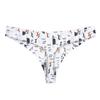 Punto de venta comercio exterior Europa y Estados Unidos tanga sexy para mujer seda de hielo sin costuras estampado cintura baja entrepierna fina antibacteriana salida de fábrica