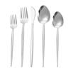 Cuchara de café de mesa sencilla estilo ins de acero inoxidable 304, cuchillo y tenedor para comida occidental, cuchara espejo, cuchillo y tenedor, juego de vajilla al por mayor