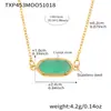 Omacar Juego de Collar y Pulsera con Colgante de Flor de Cinco Hojas Cuadrada de Zircón con Garras Talladas, Acero Inoxidable, Piedra de Cristal Natural
