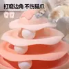 Brinquedo para gato, prato giratório para gato, varinha com pena, bola autoentretenimento para aliviar o tédio para gatinhos e animais de estimação, disco de pista de três camadas educativo