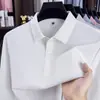 Camisa polo popular masculina de manga comprida, sem costura, malha waffle, espessa, nova camiseta masculina de outono 230g de manga comprida