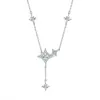Collar Pequeño Estrella Radiante de Plata de Ley S925, Cadena para Clavícula, Estilo de Nicho de Lujo de Alta Gama, Regalo para Novia en el Festival Qixi