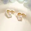 Pendientes de Angora Rojo con Forma de Corazón Estilo Hong Kong Moda Retro Pendientes Sencillos Nicho de Gama Alta Elegantes Pendientes Estilo Occidental