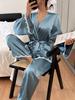 Pijamas Europeos y Americanos Transfronterizos para Mujer, Batas de Baño Europeas y Americanas de Verano, Batas de Estar Sexy, Ropa de Casa, Camisones de Seda Helada que se Pueden Usar Afuera