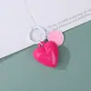 Llavero de color sólido Dopamina con forma de corazón y cara sonriente Accesorio DIY Llavero hecho a mano con cuentas Colgante para bolso
