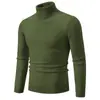 Suéter de comercio exterior, nuevo suéter de punto fino de cuello alto liso para otoño e invierno para hombre, camiseta básica de punto de manga larga para hombre