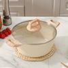 A03 Olla Antiadherente de Piedra Maifan Espesada de Gran Capacidad 4L Olla para Sopa Multibase Olla para Vaporizar Doméstica Olla para Guisar Olla para Cocinar Porridge Olla para Fideos