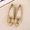 Flats de Mujer Estilo Chanel 2025 Nuevo Versión Coreana Punta Afilada Hebilla Decorativa Metálica Mules Bajas para Mujer