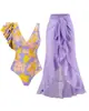 Novo Conjunto de Biquíni Peça Única e Saia de Praia Duas Peças Estilo Europeu e Americano para Mulheres, Cobrindo a Barriga, Emagrecimento, Moderno, Roupa de Banho Amazon