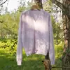 Cárdigan de punto para mujer, cuello en V, cepillado, de un solo botón, 100% cachemira pura, otoño e invierno, corte holgado, efecto adelgazante, con botones de perla