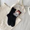 Calcetines Mujer Muñeca de Dibujos Animados Calcetines de Media Caña Otoño e Invierno Nuevos Calcetines Lindos Algodón de Doble Aguja Calcetines Deportivos Estilo Japonés Calcetines para Mujer