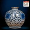 Adornos de Jarrón de Cerámica Jingdezhen Decoraciones para el Hogar Arreglo de Flores Secas Estilo Chino Nuevo Sala de Estar Mueble de TV Artesanía Liquidación