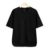 Camiseta de Manga Corta Simple para Hombre de Alta Gama Verano a la Moda Suelta Manga Media Marca de Moda Combinable Camiseta Juvenil Drapeada