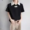 Camiseta de Manga Corta con Cuello Camisero y Tres Rayas para Hombre y Mujer, Marca de Verano de Moda, Polo con Media Cremallera Estilo Universitario, Top Casual con Bloques de Color