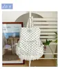 Mochila de nailon de lunares de gran capacidad estilo coreano para mujer, nueva de 2026, mochila pequeña casual de viaje con ribete de encaje