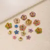 Soportes para cuentas con forma de flor para goteo de aceite de acero inoxidable, accesorios de joyería pintados, soportes para cuentas con forma de flor, cuentas espaciadoras, materiales para abalorios hechos a mano DIY