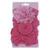 Set de 3 Piezas de Diadema para el Cabello de Nylon de Alta Elasticidad para Niños, Accesorios para la Cabeza, Diadema de Flor con Lazo de Donut para Fotos de Bebé