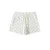 Shorts Casuales de Verano 2026 Estilo Americano Chica Atrevida Tiro Bajo Lunares con Cordón para Mujer Retro Ajustados Acortadores de Piernas Hot Pants