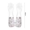 Guantes para tareas domésticas con boca extendida para lavar platos y ropa, para limpieza de cocina y cocina, para mujer, de goma, impermeables, para trabajo doméstico, duraderos