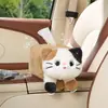 Caja de pañuelos creativa para coche, diseño de gato lindo, portapañuelos para coche, caja de pañuelos colgante para el interior del coche, adecuada para mujeres