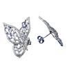 Pendientes de mariposa huecos de plata S925 nuevos de Longlong Gold 2023 para mujer, sencillos y distintivos, con diseño de cabello cruzado.