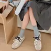 Calcetines Básicos Holgados de Bloques de Color y Doble Puño para Otoño e Invierno, Calcetines de Costilla Sin Costuras de Tubo Medio para Mujer, Calcetines Ins Coreanos de Tubo Medio