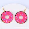 AliExpress novos brincos de rosquinha de hambúrguer moda europeia e americana brincos exagerados acrílico sobremesa orelha joias para mulheres