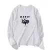 2025 Nuevo Estilo Primavera y Otoño Retro Americano Diseño de Letras de Perro Camiseta Casual Holgada de Manga Larga para Mujer