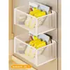 Ímã de Geladeira Rack de Armazenamento Magnético Lateral Cesta Suspensa Simples Caixa de Armazenamento Multifuncional Parede da Cozinha Suspensa Cesta de Metal Sem Furos