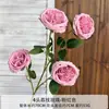 Escena de Flores Artificiales Diseño 4 Cabezas Rosa Lichi Flor Falsa Cascada Rosa Boda Decoración de Boda Ramo Artificial
