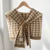 Xale de Tricô Tendência para Primavera e Outono, Suéter Xadrez de Alta Qualidade para Mulheres, Cachecol Espesso e Protetor de Pescoço para Outono e Inverno