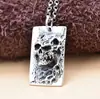 Colar com pingente de nicho 925 prata esterlina masculino e feminino moderno caveira moda personalidade punk hip hop gótico motocicleta escuro