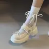 Verano 2025 Nuevos Mocasines Franceses Estilo Británico para Mujer Suela Gruesa Tacón Grueso Con Faldas Mary Janes Zapatos Pequeños de Cuero