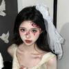 Cosplay de Halloween Noiva Fantasma Fantasia Acessórios de Cabelo Véu de Renda Branca Grampo de Cabelo Headwear de Renda Preta Vento Escuro para Mulheres
