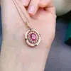 Prata esterlina incrustada com topázio rosa natural atmosfera lifting de meninas estilo Joker moda pedra principal 5*7mm