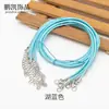 Cuerda de Cera Coreana de 2.0 mm Personalizada Cuerda de Cuero Cuerda para Collar Cierre de Pinza de Langosta Cuerda de Colgante Negro Accesorios de Joyería DIY para Mujer Venta al por Mayor
