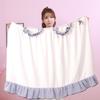 Toalla de baño usable, falda de baño de vellón coral, falda de princesa gruesa, bata de baño absorbente, sin caída de cabello, falda de baño sin tirantes y perezosa para el pecho
