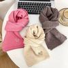 Bufanda infantil bordada con amor al estilo coreano para niños y niñas, otoño e invierno, color sólido, traje para todo tipo de bebés, cálida