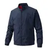 Chaqueta Amazon Transfronteriza Ropa Exterior para Hombre Verano Estilo Delgado Primavera y Otoño Talla Grande Chaqueta de Vuelo Sencilla Ropa Casual para Hombre Negro