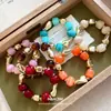 Pulsera elástica de acrílico con cuentas geométricas irregulares transfronteriza europea y americana, sensación de lujo ligero de alta gama, accesorio versátil para mujer